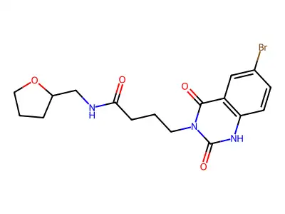 4-(6-bromo-2,4-dioxo-1H-quinazolin-3-yl)-N-(oxolan-2-ylmethyl)butanamide structure