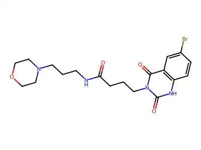 4-(6-bromo-2,4-dioxo-1H-quinazolin-3-yl)-N-(3-morpholin-4-ylpropyl)butanamide structure