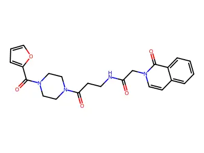 N-[3-[4-(furan-2-carbonyl)piperazin-1-yl]-3-oxopropyl]-2-(1-oxoisoquinolin-2-yl)acetamide structure