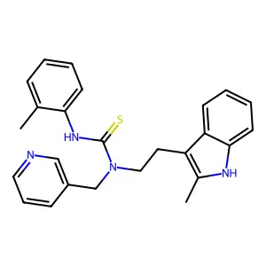 1-(2-(2-methyl-1H-indol-3-yl)ethyl)-1-(pyridin-3-ylmethyl)-3-(o-tolyl)thiourea structure