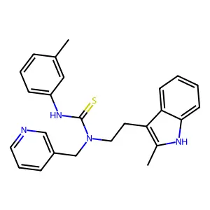 1-(2-(2-methyl-1H-indol-3-yl)ethyl)-1-(pyridin-3-ylmethyl)-3-(m-tolyl)thiourea structure