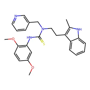 3-(2,5-dimethoxyphenyl)-1-[2-(2-methyl-1H-indol-3-yl)ethyl]-1-[(pyridin-3-yl)methyl]thiourea structure