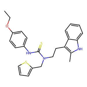 3-(4-ethoxyphenyl)-1-(2-(2-methyl-1H-indol-3-yl)ethyl)-1-(thiophen-2-ylmethyl)thiourea structure