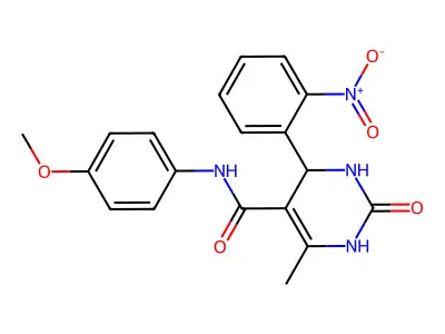 N-(4-methoxyphenyl)-6-methyl-4-(2-nitrophenyl)-2-oxo-3,4-dihydro-1H-pyrimidine-5-carboxamide structure