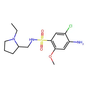 4-Amino-5-chloro-N-((1-ethyl-2-pyrrolidinyl)methyl)-2-methoxybenzenesulfonamide structure