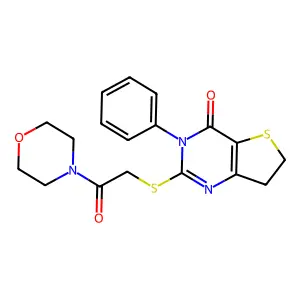 2-((2-morpholino-2-oxoethyl)thio)-3-phenyl-6,7-dihydrothieno[3,2-d]pyrimidin-4(3H)-one structure