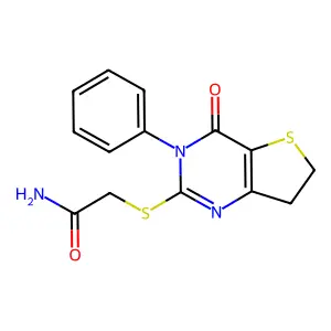 2-[(4-Oxo-3-phenyl-6,7-dihydrothieno[3,2-d]pyrimidin-2-yl)sulfanyl]acetamide structure