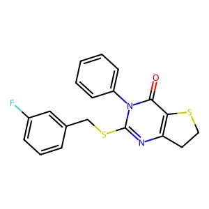 2-((3-fluorobenzyl)thio)-3-phenyl-6,7-dihydrothieno[3,2-d]pyrimidin-4(3H)-one structure