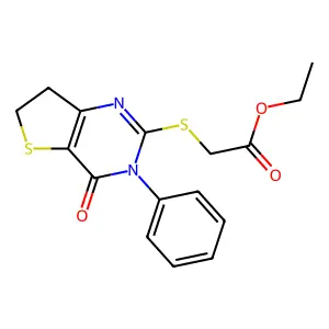 Ethyl 2-[(4-oxo-3-phenyl-6,7-dihydrothieno[3,2-d]pyrimidin-2-yl)sulfanyl]acetate structure