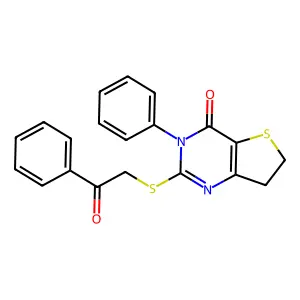 2-Phenacylsulfanyl-3-phenyl-6,7-dihydrothieno[3,2-d]pyrimidin-4-one structure
