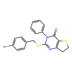 2-((4-bromobenzyl)thio)-3-phenyl-6,7-dihydrothieno[3,2-d]pyrimidin-4(3H)-one structure