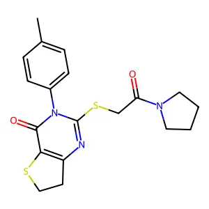 3-(4-methylphenyl)-2-(2-oxo-2-pyrrolidin-1-ylethyl)sulfanyl-6,7-dihydrothieno[3,2-d]pyrimidin-4-one structure