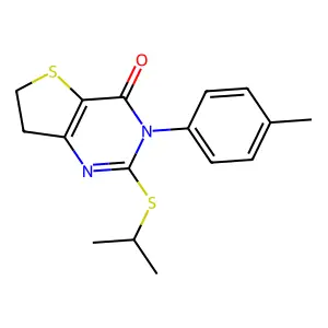 2-(isopropylthio)-3-(p-tolyl)-6,7-dihydrothieno[3,2-d]pyrimidin-4(3H)-one structure