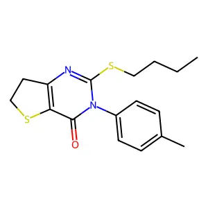 2-Butylsulfanyl-3-(4-methylphenyl)-6,7-dihydrothieno[3,2-d]pyrimidin-4-one structure