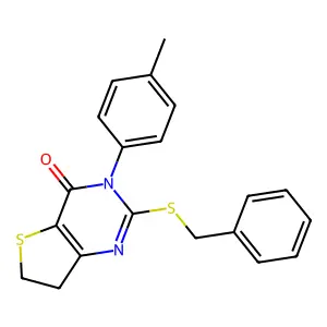 2-Benzylsulfanyl-3-(4-methylphenyl)-6,7-dihydrothieno[3,2-d]pyrimidin-4-one structure
