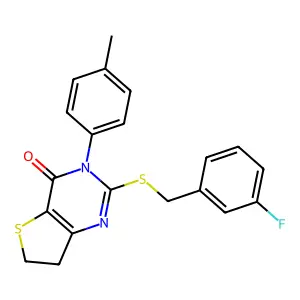 2-((3-fluorobenzyl)thio)-3-(p-tolyl)-6,7-dihydrothieno[3,2-d]pyrimidin-4(3H)-one structure
