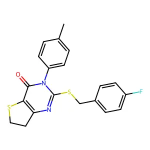 2-((4-fluorobenzyl)thio)-3-(p-tolyl)-6,7-dihydrothieno[3,2-d]pyrimidin-4(3H)-one structure
