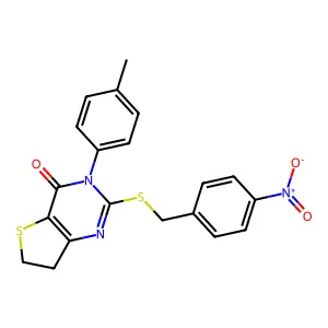 2-((4-nitrobenzyl)thio)-3-(p-tolyl)-6,7-dihydrothieno[3,2-d]pyrimidin-4(3H)-one structure