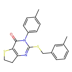 2-((3-methylbenzyl)thio)-3-(p-tolyl)-6,7-dihydrothieno[3,2-d]pyrimidin-4(3H)-one structure