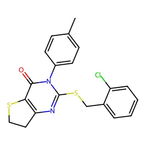 2-((2-chlorobenzyl)thio)-3-(p-tolyl)-6,7-dihydrothieno[3,2-d]pyrimidin-4(3H)-one structure