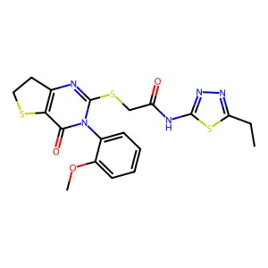 N-(5-ethyl-1,3,4-thiadiazol-2-yl)-2-((3-(2-methoxyphenyl)-4-oxo-3,4,6,7-tetrahydrothieno[3,2-d]pyrimidin-2-yl)thio)acetamide structure