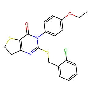 2-((2-chlorobenzyl)thio)-3-(4-ethoxyphenyl)-6,7-dihydrothieno[3,2-d]pyrimidin-4(3H)-one structure