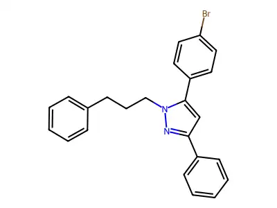 1H-Pyrazole, 5-(4-bromophenyl)-3-phenyl-1-(3-phenylpropyl)- structure