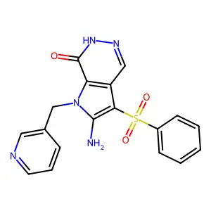 2-Amino-3-(benzenesulfonyl)-1-[(pyridin-3-yl)methyl]-1,6-dihydro-7H-pyrrolo[2,3-d]pyridazin-7-one structure