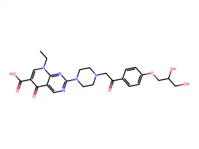 Pyrido(2,3-d)pyrimidine-6-carboxylic acid, 5,8-dihydro-2-(4-(2-(4-(2,3-dihydroxypropoxy)phenyl)-2-oxoethyl)-1-piperazinyl)-8-ethyl-5-oxo- structure