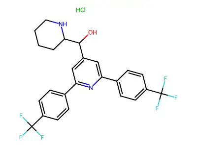 [2,6-Bis[4-(trifluoromethyl)phenyl]-4-pyridyl]-(2-piperidyl)methanol structure