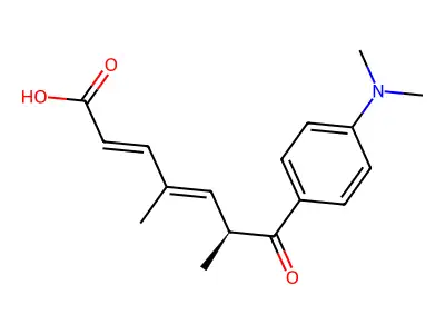 7-[4-(Dimethylamino)phenyl]-4,6-dimethyl-7-oxo-hepta-2,4-dienoic acid structure