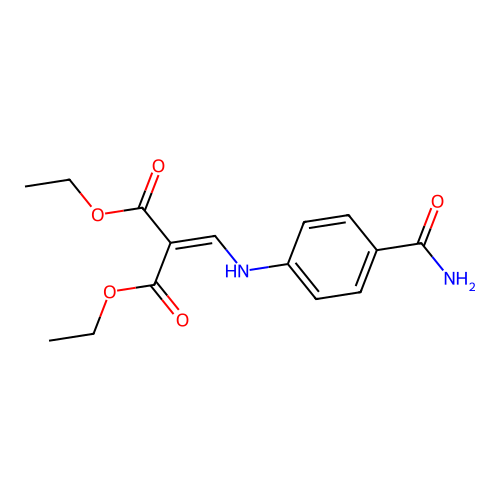 Diethyl {[(4-carbamoylphenyl)amino]methylidene}propanedioate structure