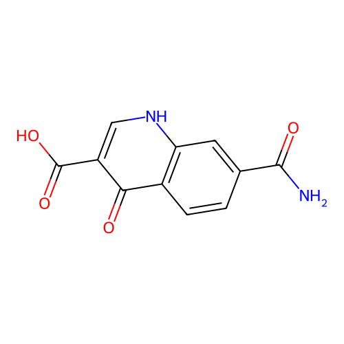 7-carbamoyl-4-oxo-1H-quinoline-3-carboxylic acid structure