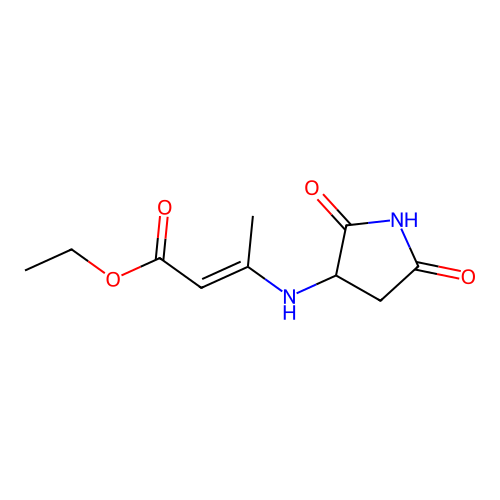 ethyl (E)-3-[(2,5-dioxopyrrolidin-3-yl)amino]but-2-enoate structure