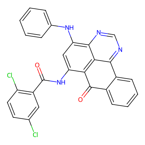 2,5-Dichloro-N-[7-oxo-4-(phenylamino)-7H-benzo[e]perimidin-6-yl]benzamide structure