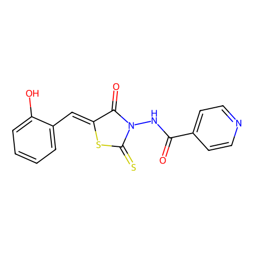 N-(5-((2-Hydroxyphenyl)methylene)-4-oxo-2-thioxo-3-thiazolidinyl)-4-pyridinecarboxamide structure