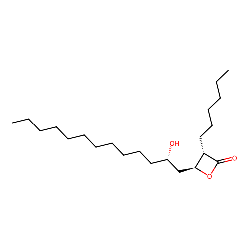 (3S,4S)-3-Hexyl-4-((2S)-2-hydroxytridecyl)oxetan-2-one structure