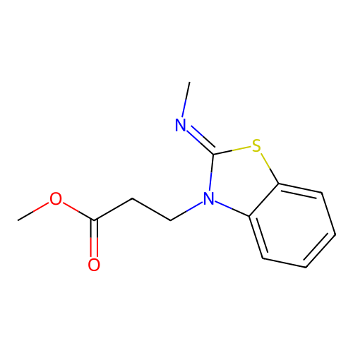 2-(Methylimino)-3-(2-carbomethoxyethyl)benzothiazoline structure