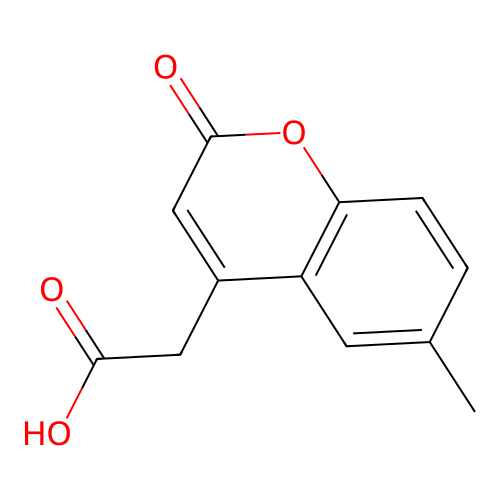 2H-1-Benzopyran-4-acetic acid, 6-methyl-2-oxo- structure