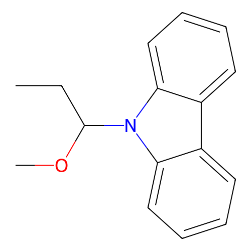 9-(1-methoxypropyl)-9H-carbazole structure