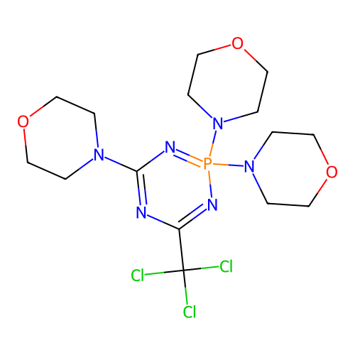 2,2,4-Tri(4-morpholinyl)-6-(trichloromethyl)-1,3,5,2lambda<5>-triazaphosphinine structure