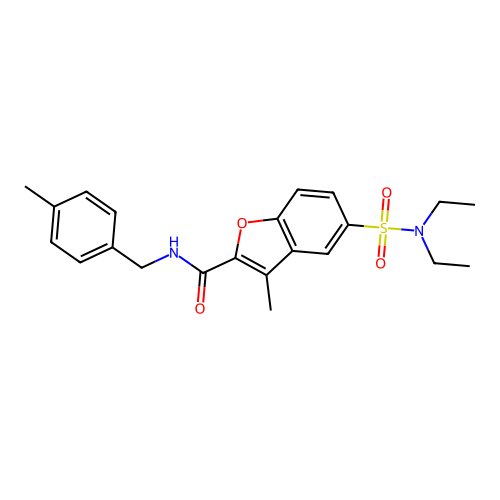 5-(N,N-Diethylsulfamoyl)-3-methyl-N-(4-methylbenzyl)benzofuran-2-carboxamide structure