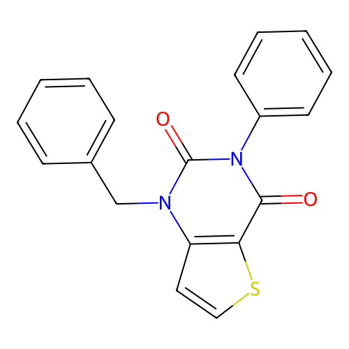 1-benzyl-3-phenylthieno[3,2-d]pyrimidine-2,4(1H,3H)-dione structure