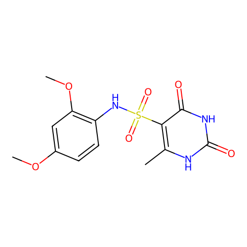 N-(2,4-dimethoxyphenyl)-6-methyl-2,4-dioxo-1,2,3,4-tetrahydropyrimidine-5-sulfonamide structure