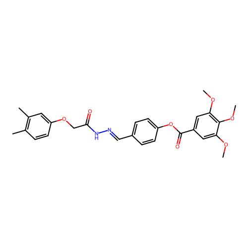 4-[(E)-{2-[(3,4-dimethylphenoxy)acetyl]hydrazinylidene}methyl]phenyl 3,4,5-trimethoxybenzoate structure