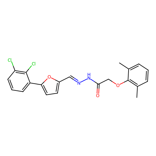 (E)-N'-((5-(2,3-dichlorophenyl)furan-2-yl)methylene)-2-(2,6-dimethylphenoxy)acetohydrazide structure