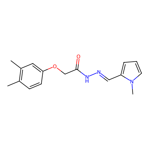 2-(3,4-dimethylphenoxy)-N-[(E)-(1-methylpyrrol-2-yl)methylideneamino]acetamide structure