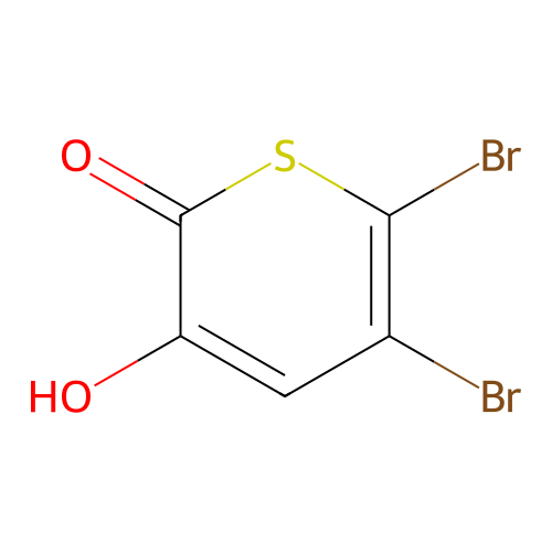 5,6-dibromo-3-hydroxy-2H-thiopyran-2-one structure