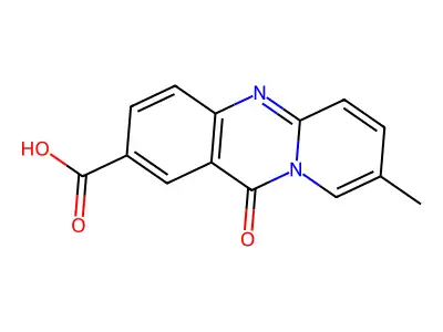 11H-Pyrido(2,1-b)quinazoline-2-carboxylic acid, 8-methyl-11-oxo- structure