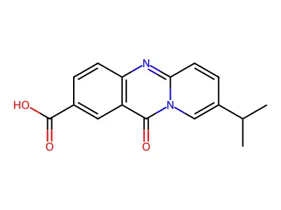 11H-Pyrido(2,1-b)quinazoline-2-carboxylic acid, 8-(1-methylethyl)-11-oxo- structure